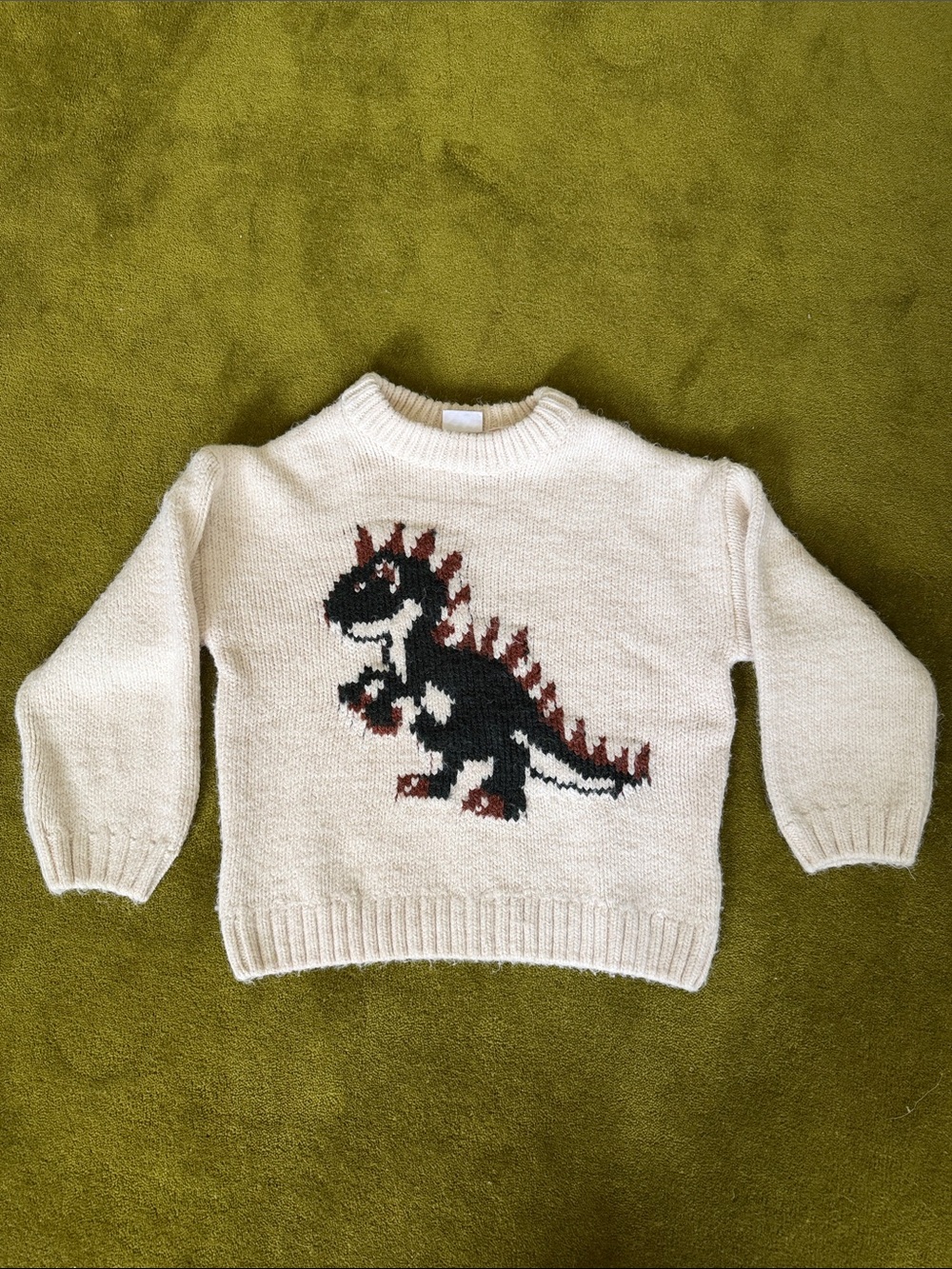 Zara Kids Cream Dinosaur Knit Sweater